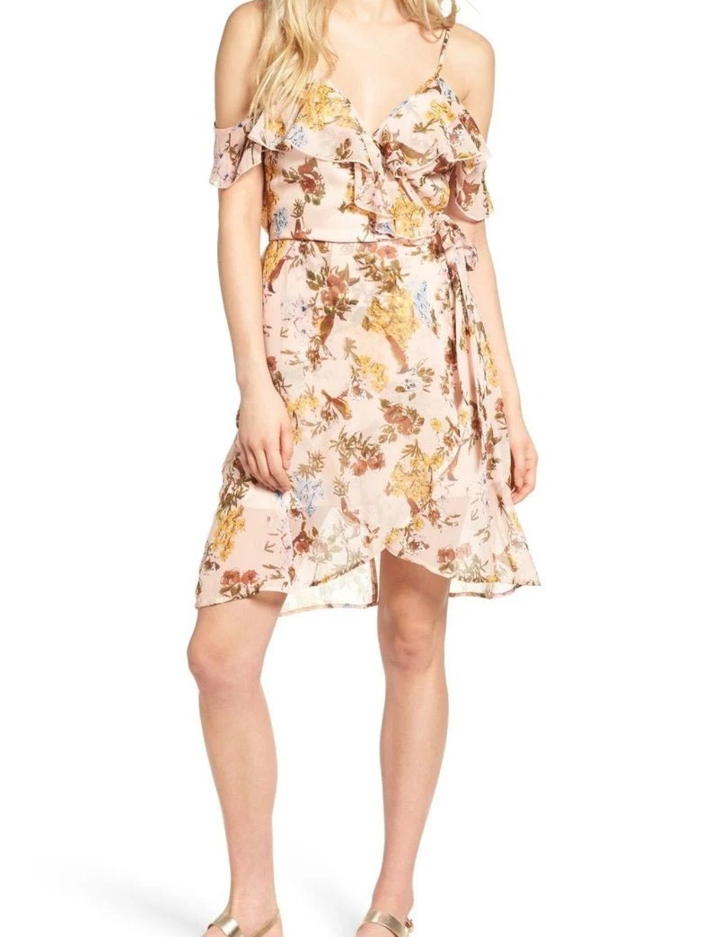 Band of Gypsies cold shoulder wrap dress
